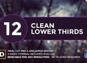 FCPX插件-12组简洁时尚人名字幕套动画 Clean Lower Thirds