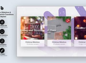 AE模板-新年圣诞节视差幻灯片闪光粒子过渡动画片头+背景音乐