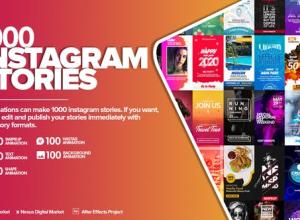 AE模板-1000组INS竖屏移动宣传媒体宣传视频包装片头 Instagram Stories Pack