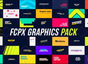 FCPX插件-时尚图形转场文字标题排版字幕条动态图形包预设