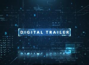 AE模板-蓝色科技感图片视频预告片头Digital Trailer