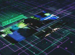 AE模板-4K未来数据科幻元素图片视频片头 Sci-Fi Elements Slideshow