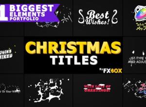 FCPX插件-圣诞节卡通液体手绘标题图形转场过渡动画预设