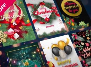 AE模板-INS故事竖屏圣诞节问候祝福片头Christmas Instagram Stories