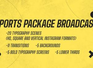 AE模板-体育运动文字排版包装片头Sport Package Broadcast