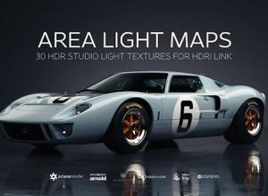30组室内摄影棚环境渲染灰猩猩C4D灯光预设 Area Light Maps for HDRI Link
