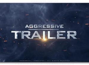 AE模板-大气电影预告片动作游戏文字宣传片头 Aggressive Trailer