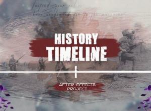 AE模板+PR预设-历史回忆时间线笔刷遮罩宣传片头History Timeline