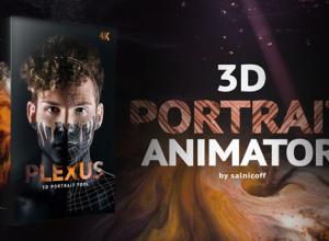 AE模板-4K分辨率2D图片转3D空间视觉特效 3D Portrait Animator