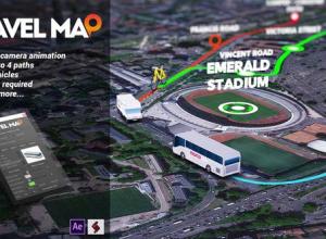 AE模板-自定义地图路径连线动画+脚本破解版