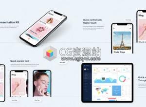AE模板-iPhone 11手机APP UI/UX时尚宣传展示片头动画