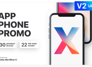 AE模板-时尚iPhone X应用演示手机APP宣传动画片头