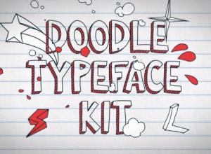 AE模板-卡通粉笔黑板字体字母手绘涂鸦MG动画Doodle Typeface Kit