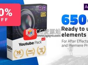 AE模板+PR预设-650+社交媒体分屏标题排版过渡vlog视频包装动画元素