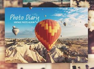 AE模板-复古婚礼照片回忆幻灯片相册片头