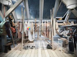 36个衣服鞋子箱子高质量3D模型 Evermotion Archmodels vol. 209