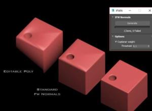 3DS MAX法线自动平滑脚本插件 Improved Face Weighted Normals Script V1.2