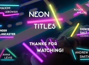 PR预设-时尚发光霓虹灯文字动画 Neon Lights Titles