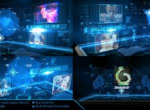 AE模板-E3D科技感数字信息全息故障宣传视频片头