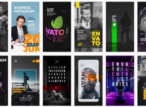 AE模板-12个竖屏现代时尚APP动态社交媒体宣传