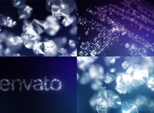 AE模板-E3D时尚闪耀水晶钻石汇聚logo动画片头