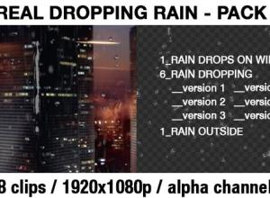 8组真实下雨透明雨滴效果视频素材