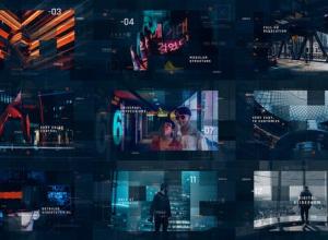 AE模板-科技感幻灯片公司介绍图片介绍开场