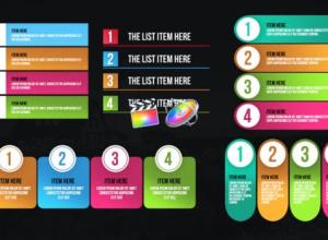 FCPX插件-干净多彩信息图列表文字标题预设