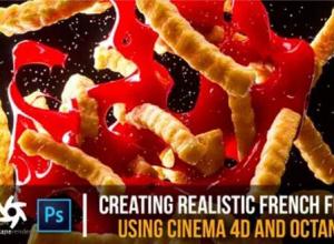 Octane渲染器薯条番茄酱广告动画C4D教程