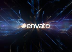 AE模板-简短酷炫科技感线路Logo动画