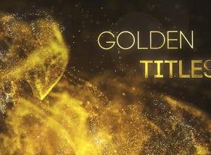 AE模板-大气金色粒子流动颁奖文字标题宣传片头