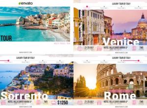 AE模板-社交媒体电视广告旅游景点介绍宣传片头