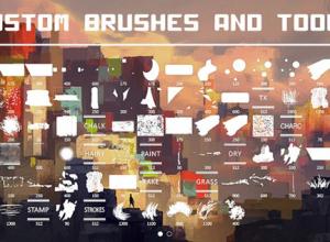 80种自定义画笔和混合器画笔PS预设