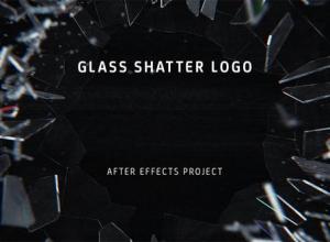 AE模板-玻璃破碎Logo动画 Glass Shatter Logo