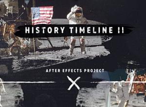 AE模板-复古历史时间线笔刷遮罩片头