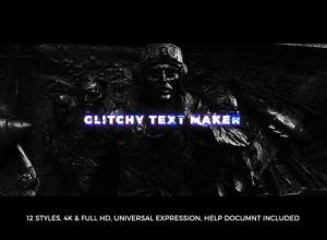 AE模板-彩色故障文本制作器文字标题动画