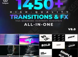 FCPX插件-1450组VHS故障分割图形水墨光效无缝转场特效调色标题动画 更新V8