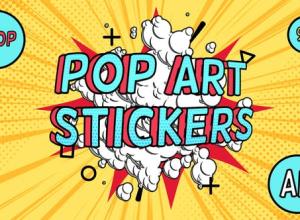 AE模板-卡通标签对话框艺术风格贴纸气泡动画