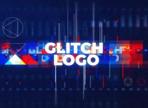 AE模板-数字动态抽象信号故障logo动画开场