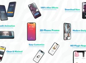 AE模板-3D智能手机演示iPhoneX手机APP宣传介绍片头