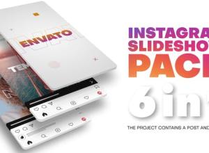 AE模板-时尚INS幻灯片包竖屏视频包装动画