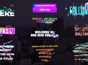 FCPX插件-10组卡通多彩创意渐变图形文字标题动画