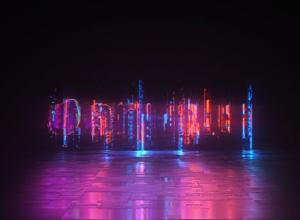 AE模板-动态故障赛博朋克霓虹灯Logo动画