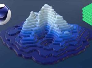 三维模型地貌地形图形切片C4D插件 Toporizer 1.0 for Cinema 4D R19-S22