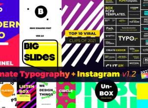 FCPX插件-120组竖屏图形文字标题字幕条排版背景动画预设