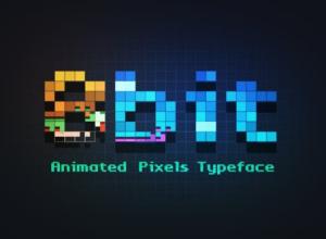 AE模板-8bit-复古像素字体动画+Typology UI脚本