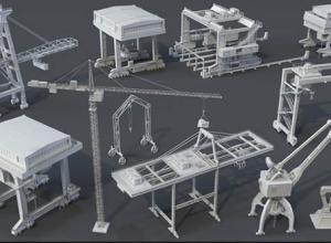 11种塔式/集装箱/港口/建筑类起重机3D模型