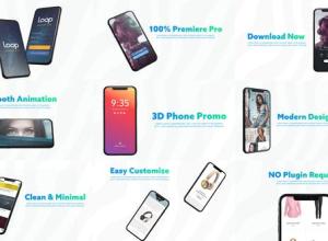 PR模板-3D智能手机演示iPhoneX手机APP宣传介绍片头