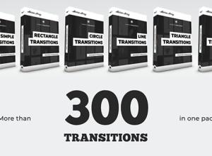 FCPX插件-300个动态简洁图形遮罩转场动画预设