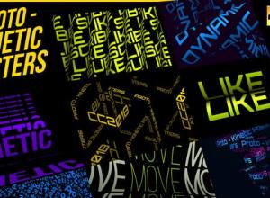 AE模板-多彩动态循环文本标题排版动作背景海报